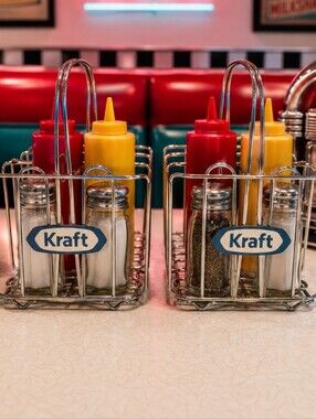 Vintage Kraft Chrome Condiment Racks - Set of 2